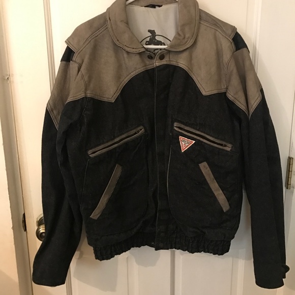 Guess Other - 90's Vintage Guess denim/leather jacket S
